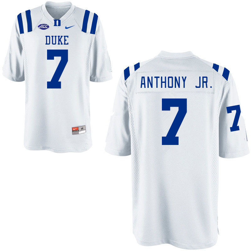 Men #7 Vincent Anthony Jr. Duke Blue Devils College Football Jerseys Stitched-White